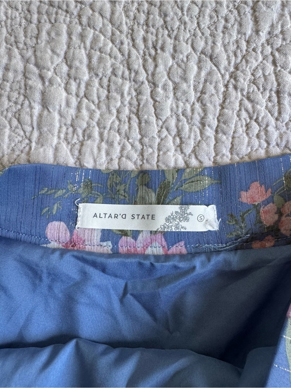 Altar'd State Floral Tiered Skirt in Navy, Pink, Cream - Picture 2 of 2